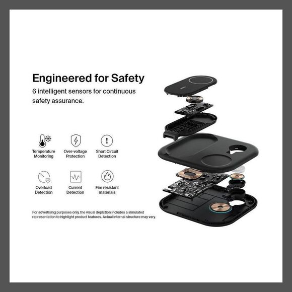 Open Box - Belkin - Qi2 15W 3-in-1 Mid Tier Wireless Stand - Bl Black - Picture 4 of 9